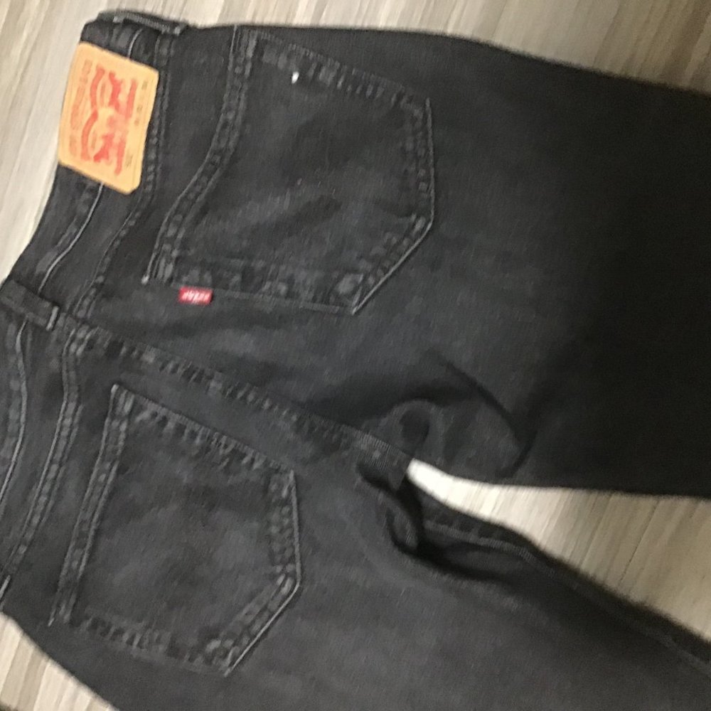 502 Levis Jeans Mens 31W 30L Black/faded black
